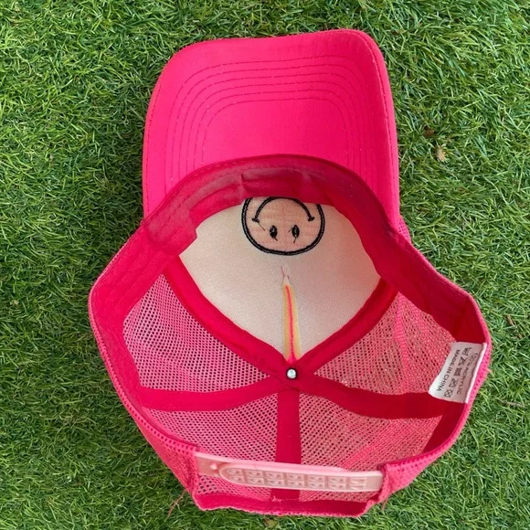Pink Smiley Face Trucker Hat - Picture 5 of 5
